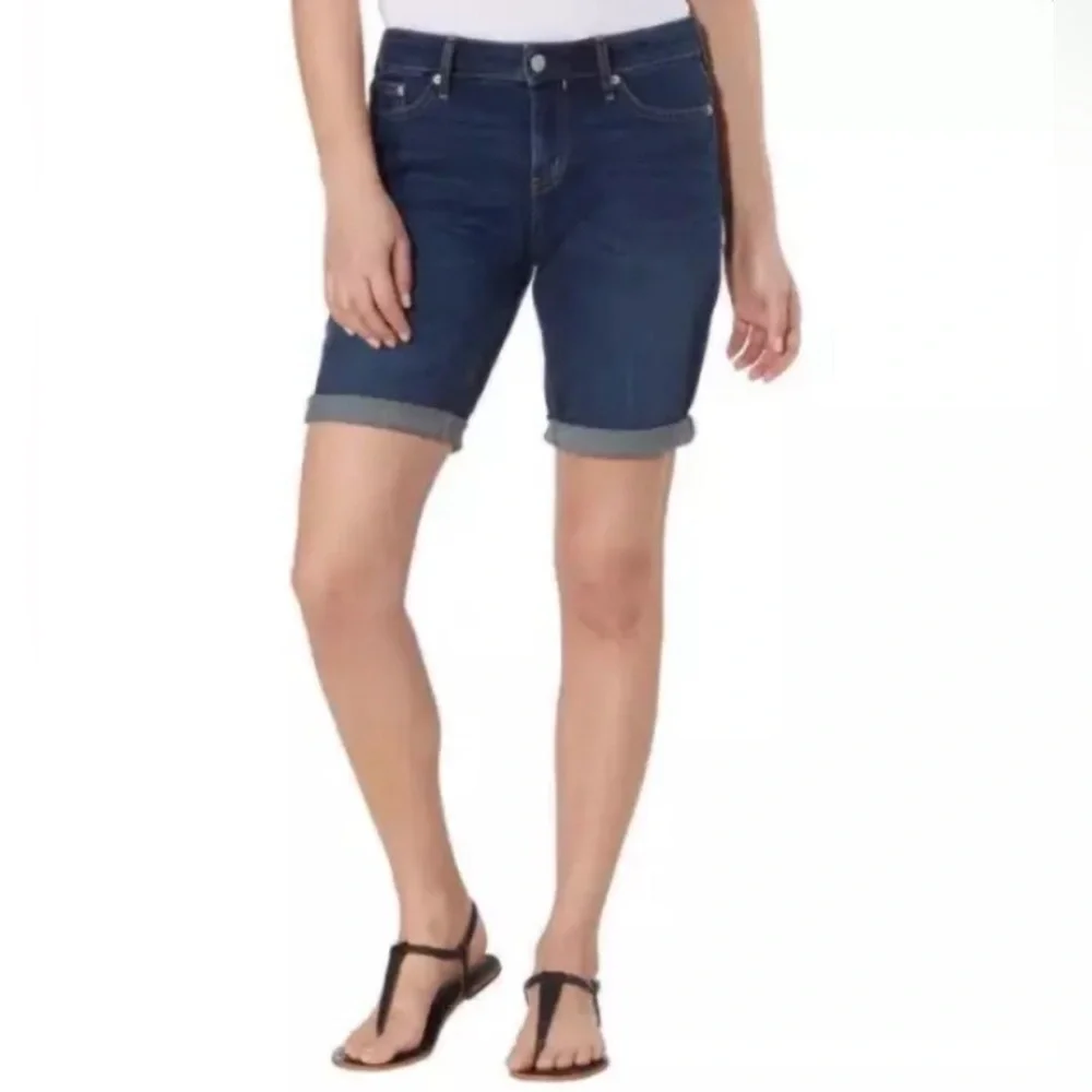CALVIN KLEIN Women's Blue Jean Long Shorts Bermuda Size 12 31